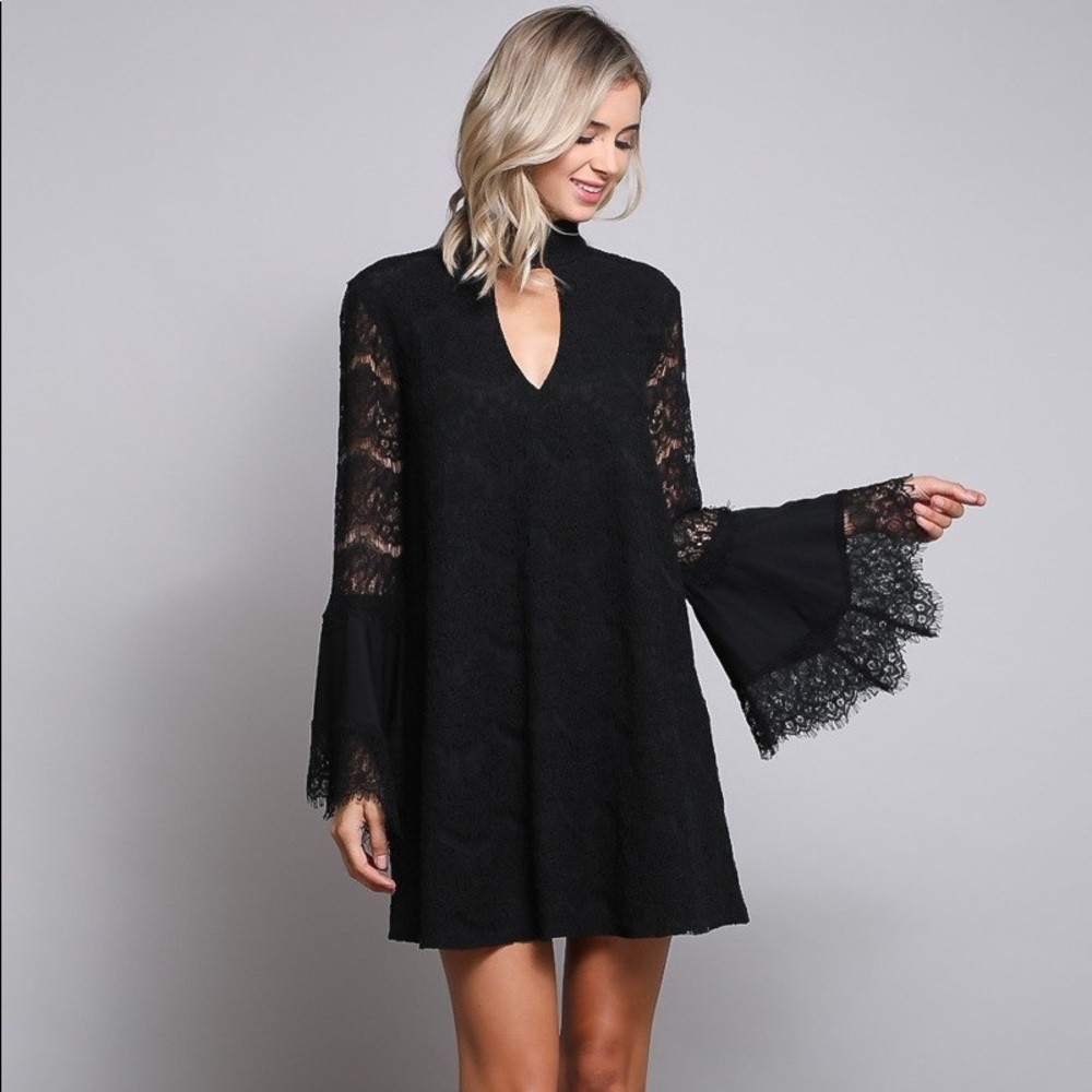 Little black dress with lace